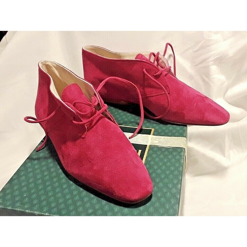 Gucci collectors new Authenticated vintage ankle boots in fuchsia suede-sz 6 med - Picture 6 of 12